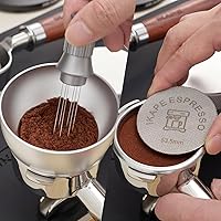 Vista 6 de IKAPE Juego de Embudo Dosificador Magnético, Anillo Dosificador de Espresso de 53MM y Filtro de Taza Compatible con Portafiltro Delonghi de 54MM Sin