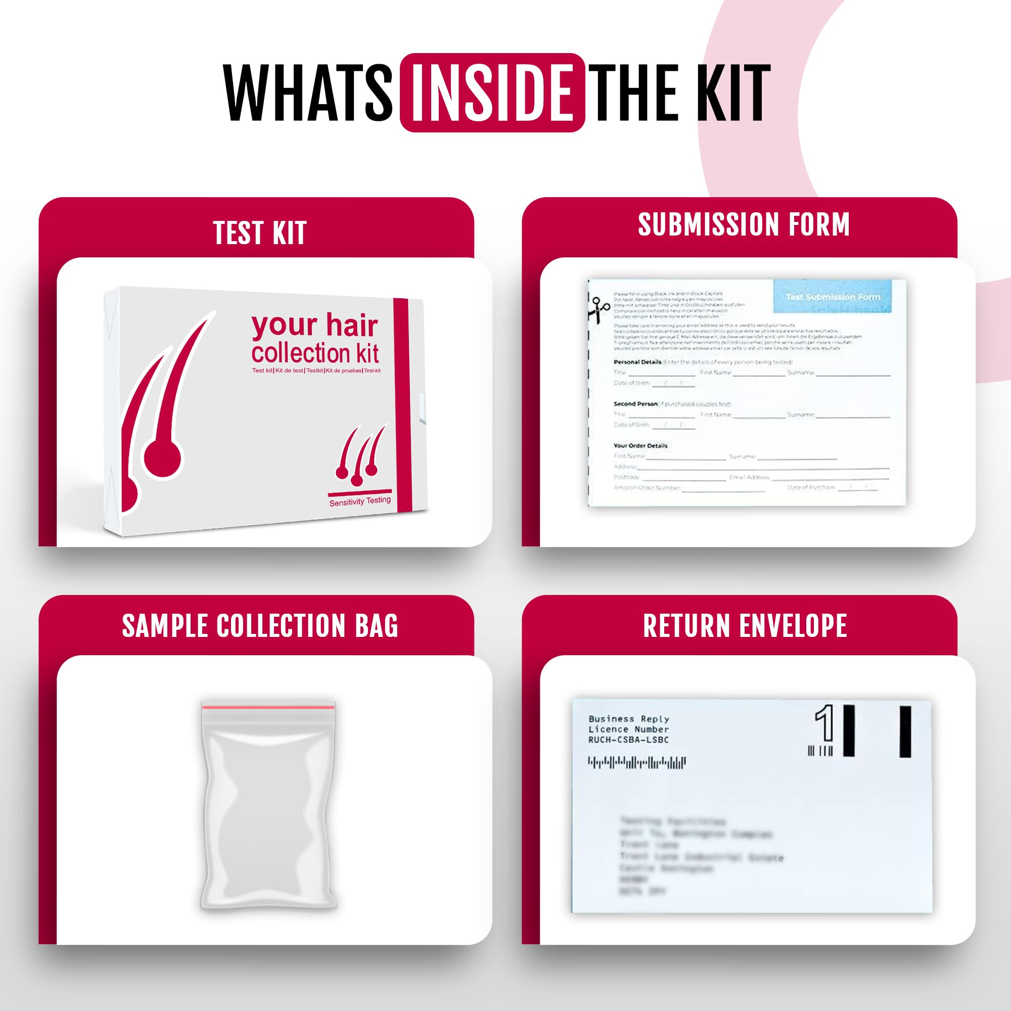 HSO - Kit per test di intolleranza alimentare, oltre 970 articoli testati, facile da usare, kit per test allergologici per adulti, kit per test di allergia alimentare, dietetico, polline, intolleranza