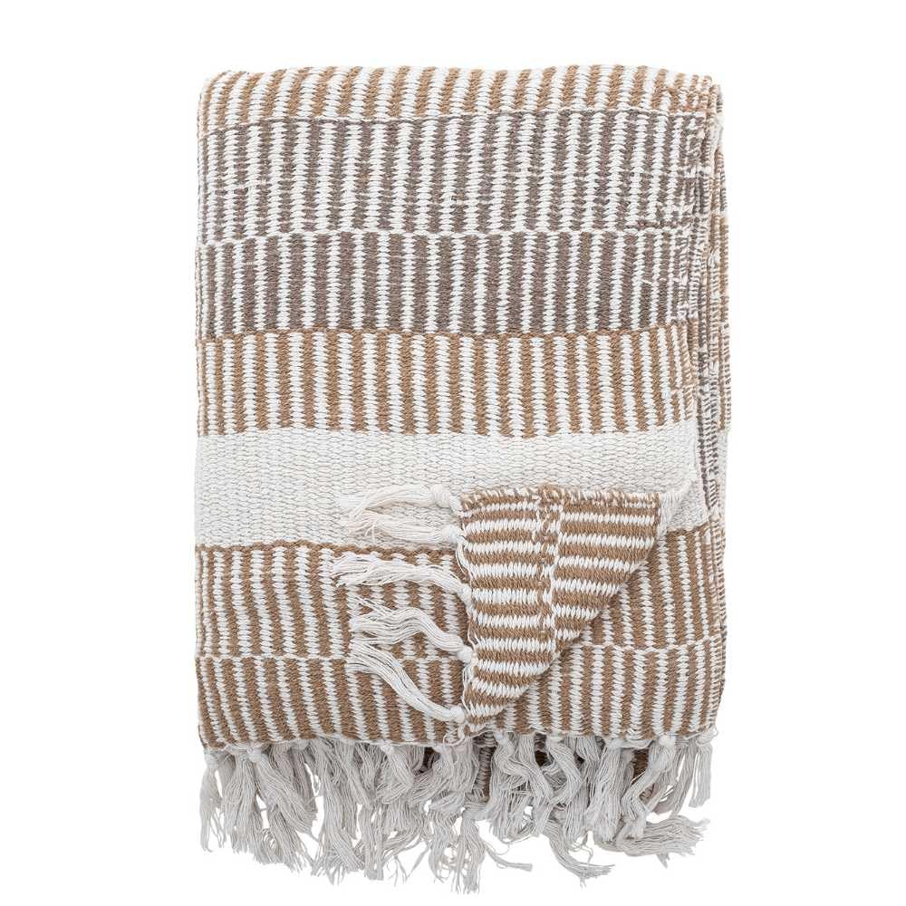 Bloomingville bedspread 160 x 130 cm - versatile cuddly blanket made of recycled cotton, ideal as a sofa blanket or for bed and garden, cuddly soft and easy to clean