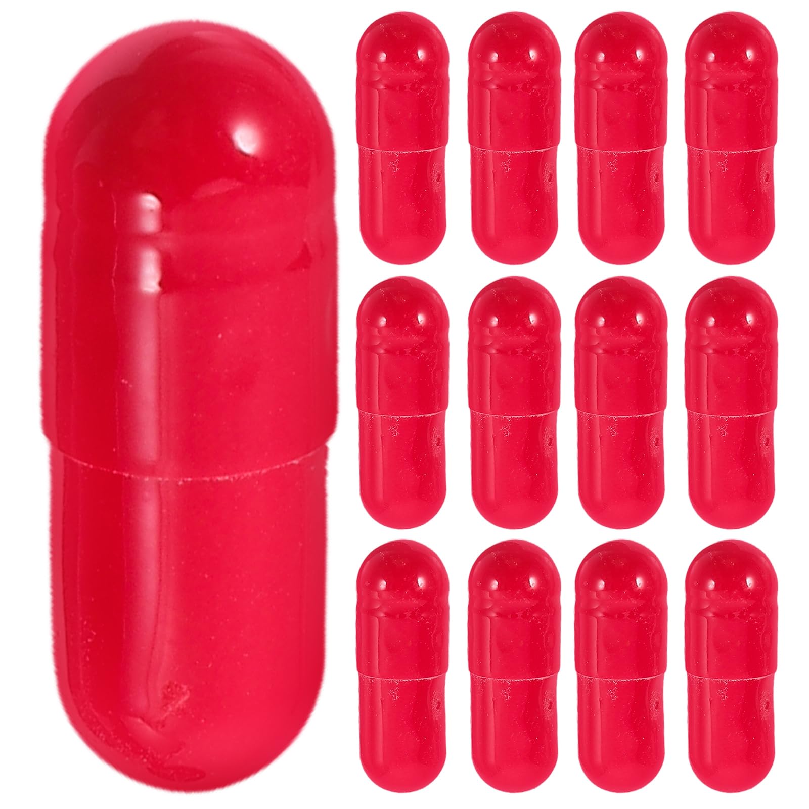 Operitacx 24Pcs Fake Blood Capsules Edible Biteable Blood Pills for Halloween Pranks Stage Costume Props Realistic Red Capsules for Party Effects