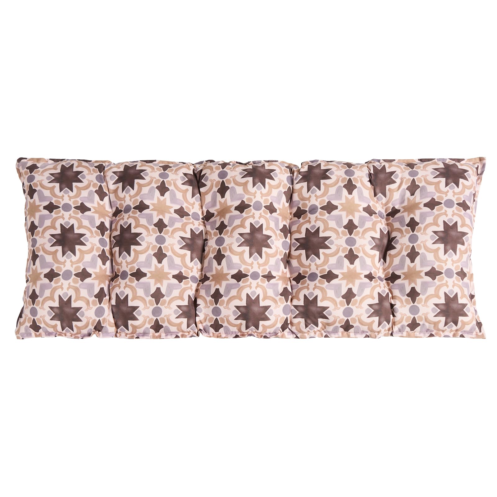 Ohs Natural Tiles Garden Bench Cushion 2 Seater, Tile Print Bench Cushion Seat Pad For Patio Kitchen Garden Furniture Cushions Soft Waterproof Comfy Dining Bench Indoor Outdoor Cushions, Natural