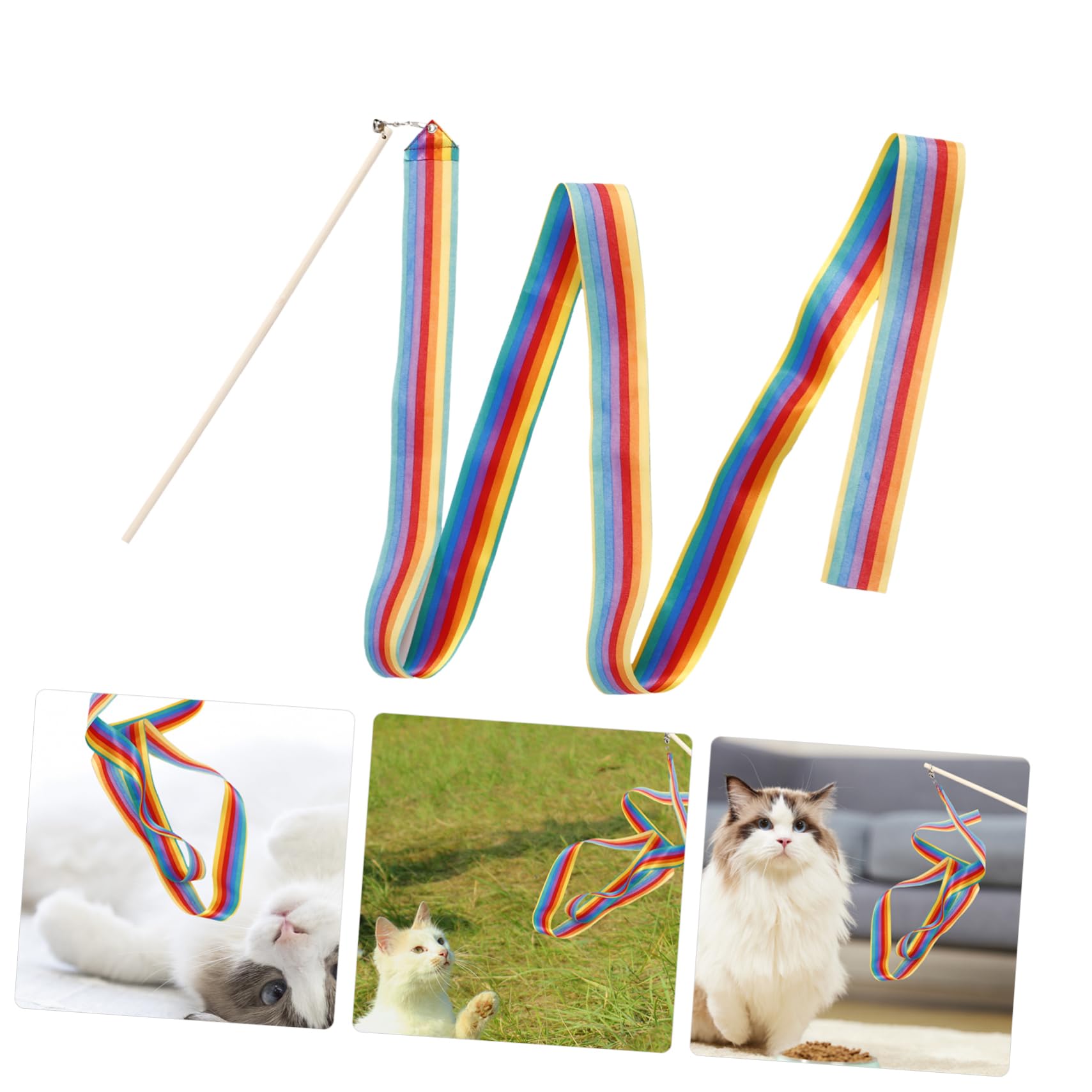 Juguetes para Gatos, 2 Piezas de varitas Juguete arcoíris for Gatitos, Juguetes interactivos for Gatos, Varita con Hierba gatera(Multix3pcs,40.00X2.00X1.50CMx3pcs)
