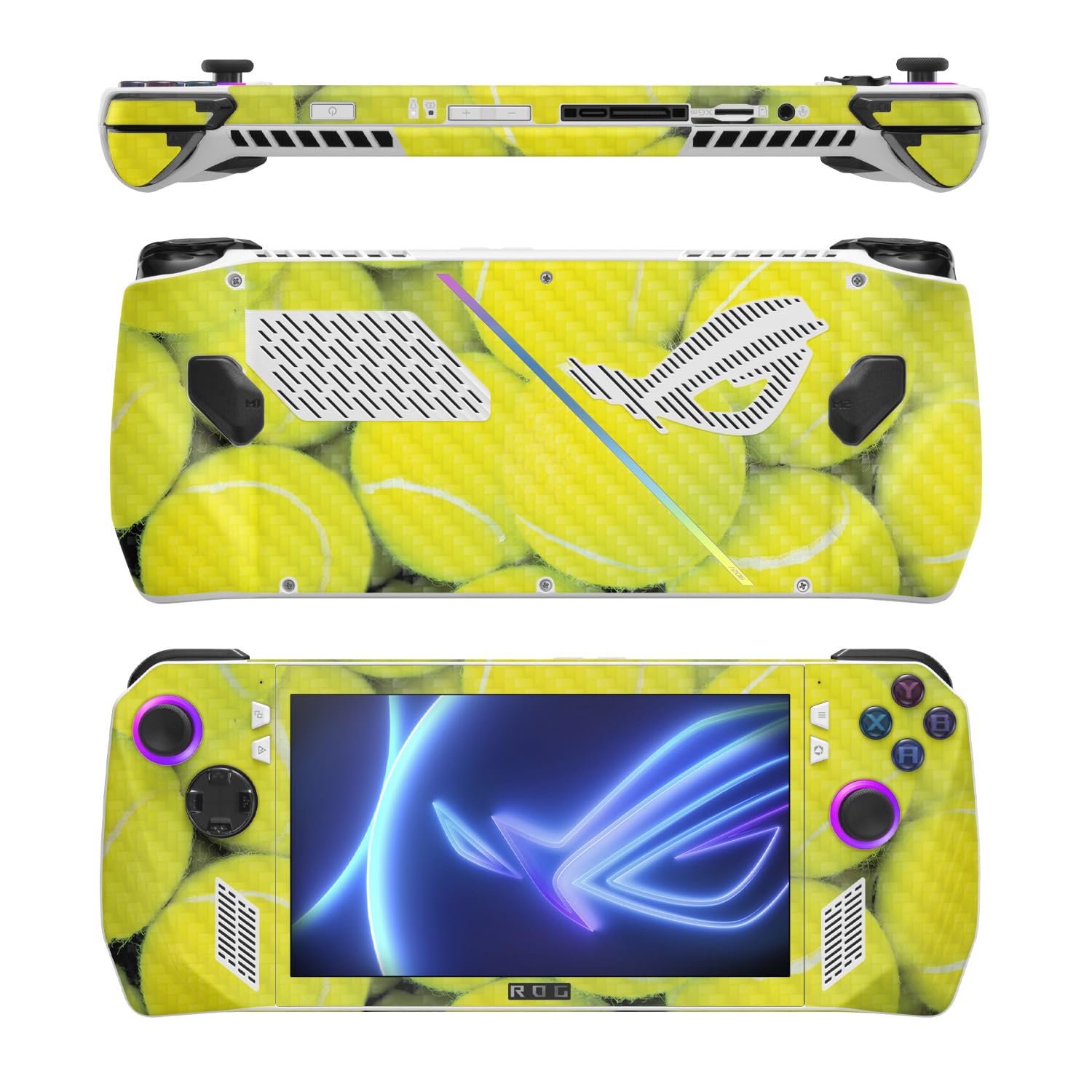 MightySkins Carbon Fiber Skin Compatible with Asus ROG Ally - Tennis is Life | Protective, Durable Textured Carbon Fiber Finish | Easy to Apply