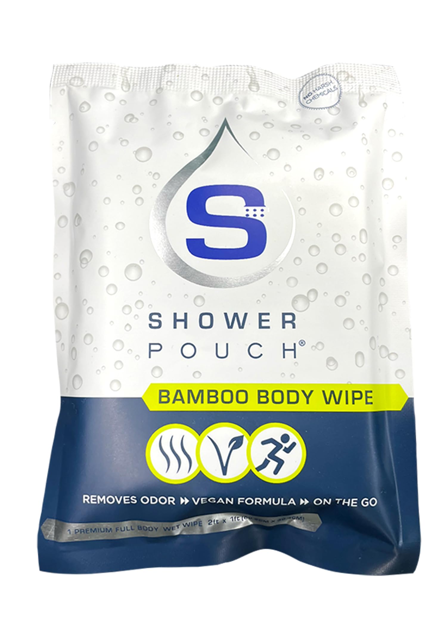 S SHOWER POUCH Toallas de baño para adultos en bolsa de ducha XL (60 x 30 cm) - Toallas de aloe reutilizables y calientes para camping, viajes y actividades al aire libre
