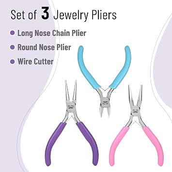 Mr. Pen- Pliers for Jewelry Making, 3 Pack, Chain Nose