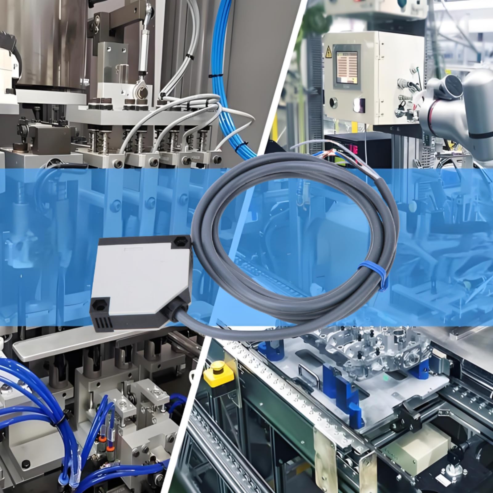 300 mm Empfindlicher Schaltsensor, E3Jk-Ds30M1 IP65 Gehäuse Diffuse Reflexionstyp Optoelektronisch mit feuerfestem ABS-Material für industrielle Automatisierung und Steuerung(DC12-24V)