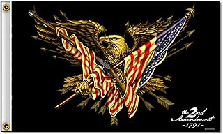 Hot Leathers FGA1058 Multi Color 3' x 5' 2nd Amendment Eagle Flag