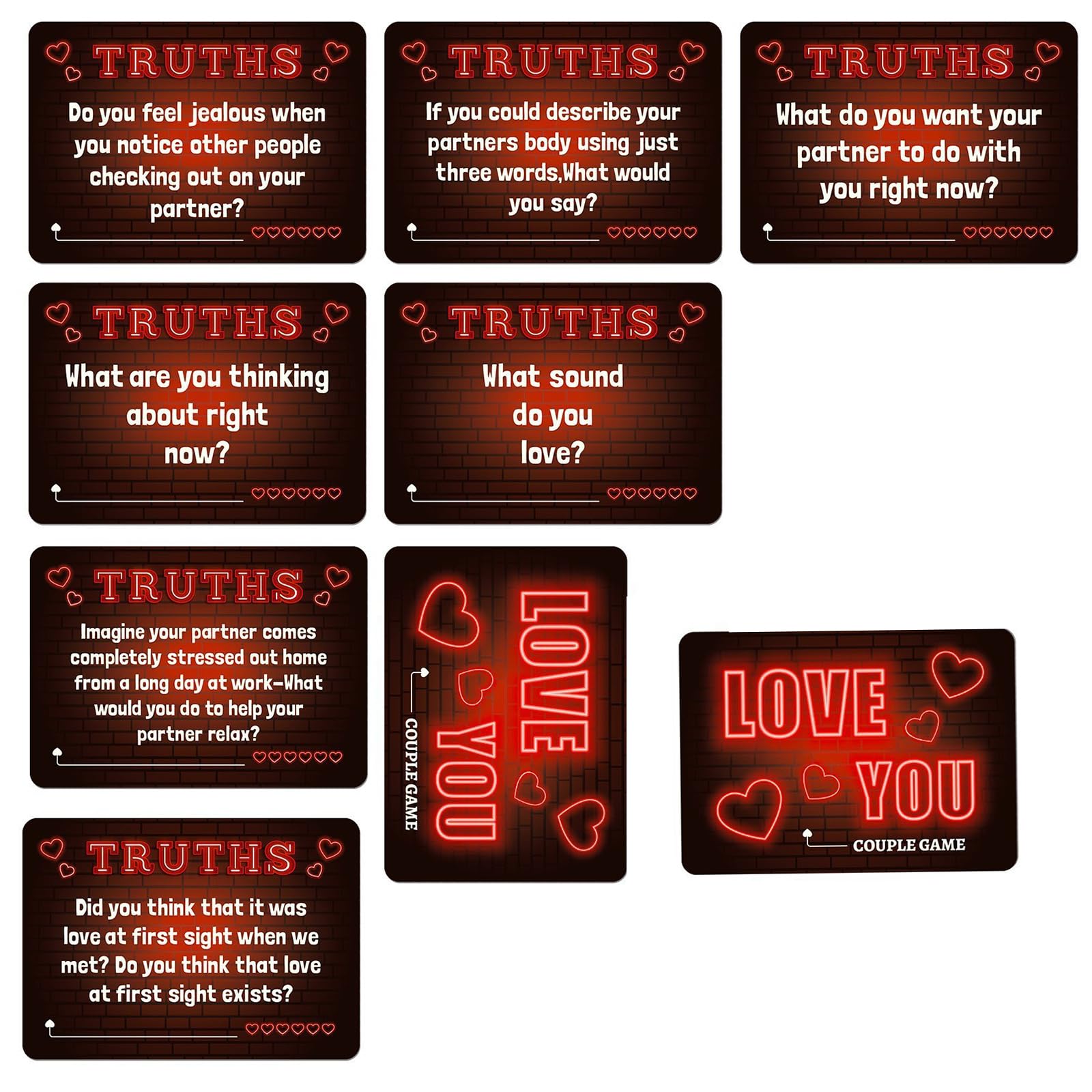 Couples Cards Games for Deep Connection, 50 Truth or Dare Card Games for Couples Conversation Starter Questions Card Game, Relationship Intimacy Game for Date Nights Anniversary Valentines Gift(Black)