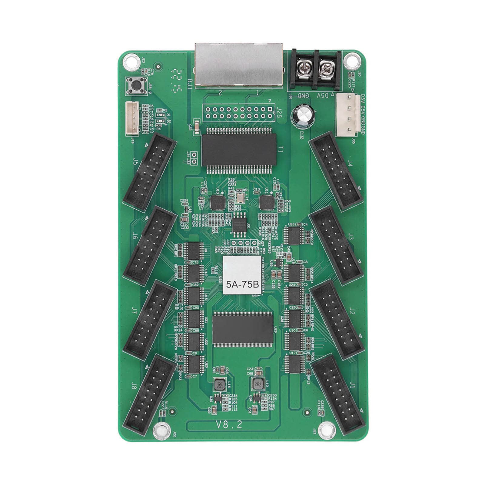 Tarjeta receptora LED HUB75 de 8 puertos con modulo sincrono FTVOGUE y 65536 niveles