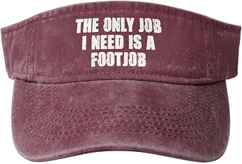 The Only Job I Need is A Footjob Sport Sun Visor Hats Adjustable Empty Top Baseball Cap for Women and Men,Black