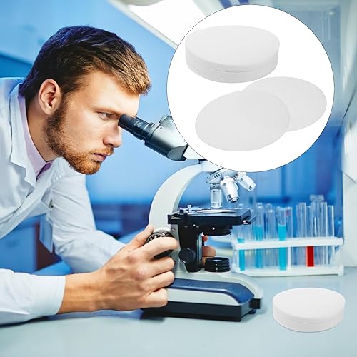 Miniatura 20 de Papel de filtro cualitativo, papel de filtro de laboratorio redondo de 2.8 in, papel de filtro de embudo de prueba de análisis químico de flujo