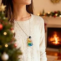 Vista 2 de Handmade Sea Glass Christmas Tree Hanging Decorations, Coastal Sea Glass Ornaments, for Tree Home Kitchen Outdoor Garden, Gift for Beach Lover