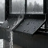 Barra de bloqueio de água para janela de casa 1 m, janela deslizante, faixa de chuva, isolamento à prova de vento, faixa de vedação à prova de vento (5,5 cm de largura)