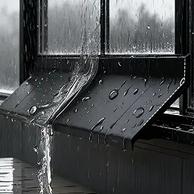Barra de bloqueio de água para janela de casa 1 m, janela deslizante, faixa de chuva, isolamento à prova de vento, faixa de vedação à prova de vento (5,5 cm de largura)