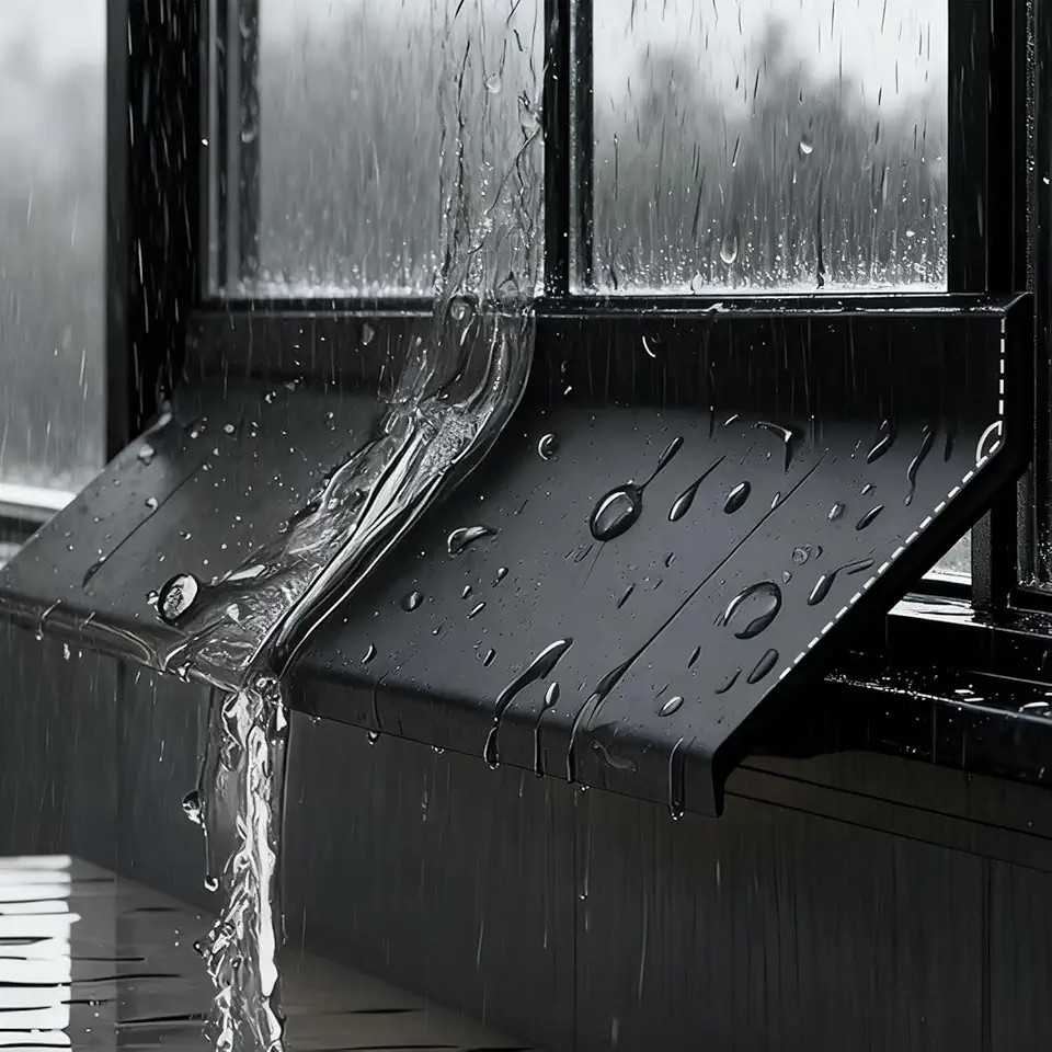 Barra de bloqueio de água para janela de casa 1 m, janela deslizante, faixa de chuva, isolamento à prova de vento, faixa de vedação à prova de vento (5,5 cm de largura)