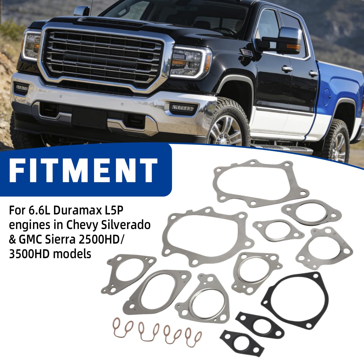 AUTOVIC Turbo Mounting Gasket Kit for Chevy GMC Silverado Sierra 6.6L Duramax, Replace for GS33678