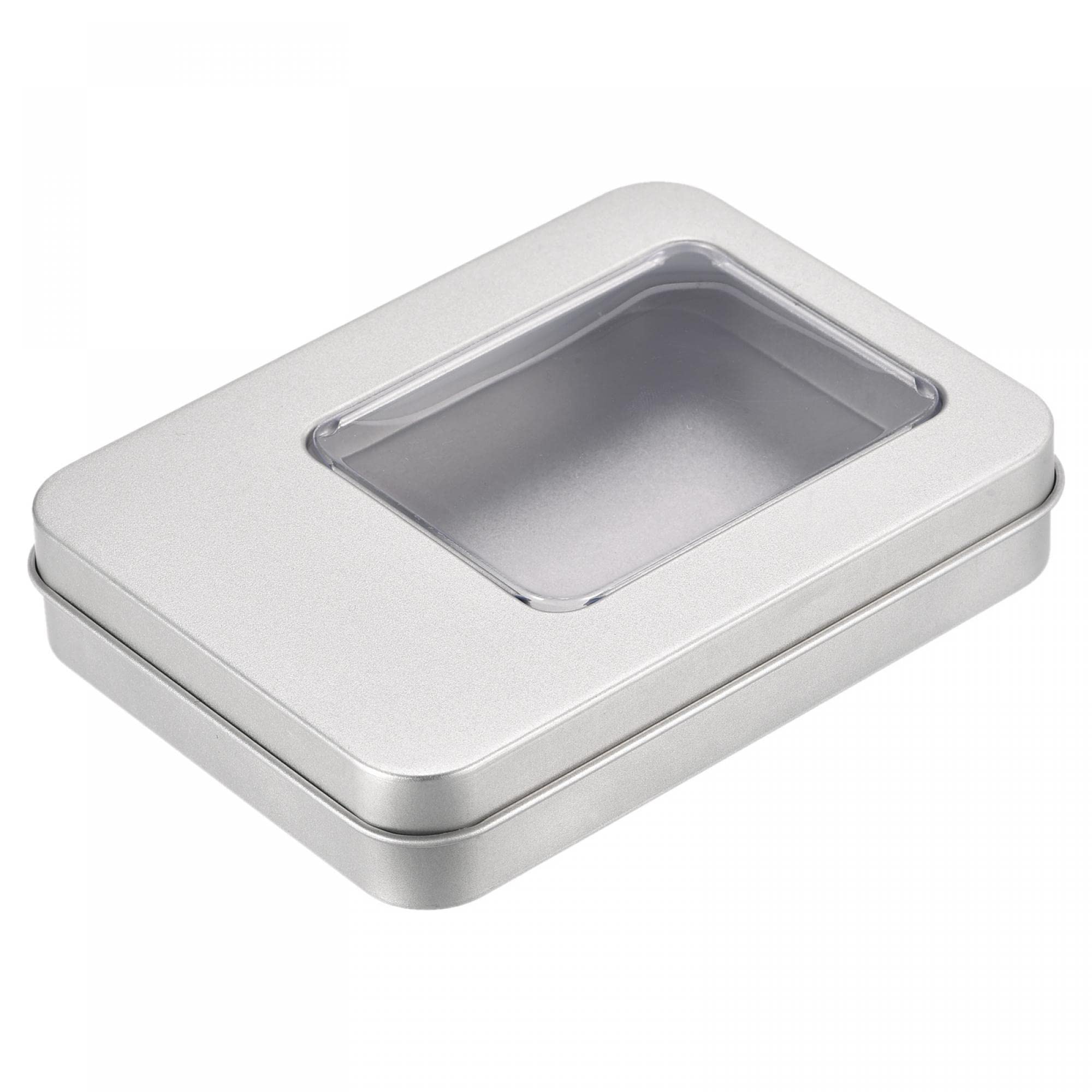 Boîte en fer blanc avec couvercle transparent uxcell pour trier les petits accessoires