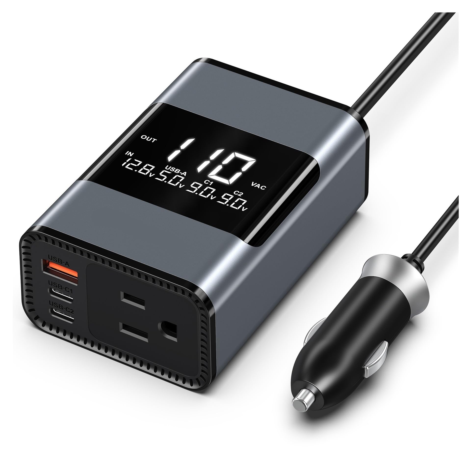 Falownik mocy Falownik samochodowy 200 W, standardowy, miniaturowy falownik 12 V do domu i kampera