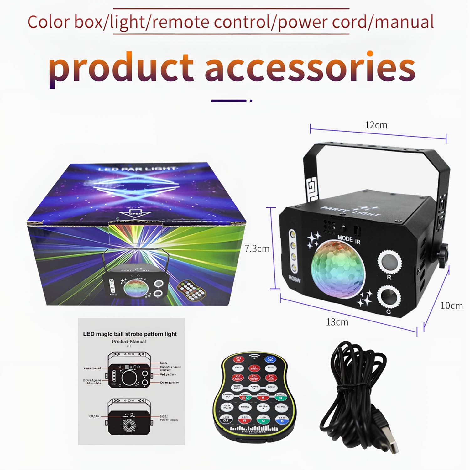 Luces Discoteca para Fiestas, Luz DJ Escenario RGB Sound Activadas con Luz Strobo y Bolas de Discoteca, Portátil Luces Colores Estroboscópica para Casa Fiesta Cumpleaños Bar Navidad Helloween Bodas