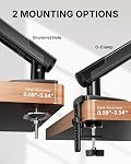 HUANUO FlowLift™ Pro Monitor Arm for 13–32" Screens, MechaSpring™ Monitor Mount, Fully-Adjustable Monitor Stand with Tilt/Swivel/Rotation, Tool-Free VESA Mount, C-Clamp/Grommet Base, Max Load 19.8 lbs