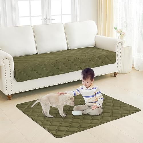 Miniatura 7 de Smiry Manta impermeable para cama de perro de 30 x 70 pulgadas, suave manta reversible para mascotas, lavable, a prueba de fugas, para sofá,