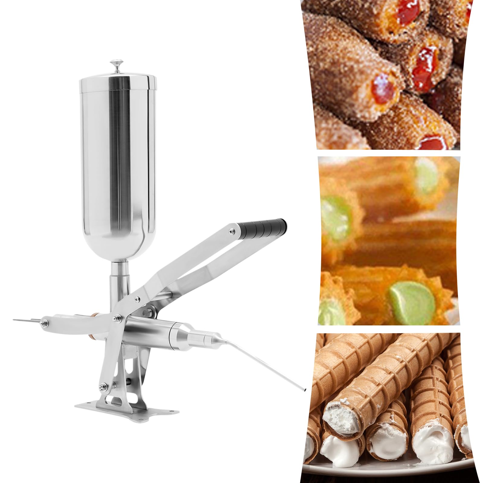 Churro Filler, 5L Manual Donut Filler Churrera Churros Filler Maker Machine Cake Filling Machine Commercial Spanish Donuts Maker Filling Latin Fruit Donut Machine for Restaurants, Cafeterias