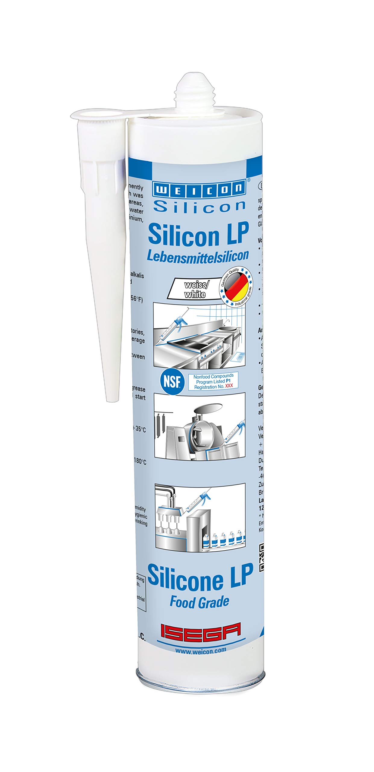 Weicon Silicone Lp | 310 ml | White | Cartridge | Permanently Elastic Adhesive And Sealant