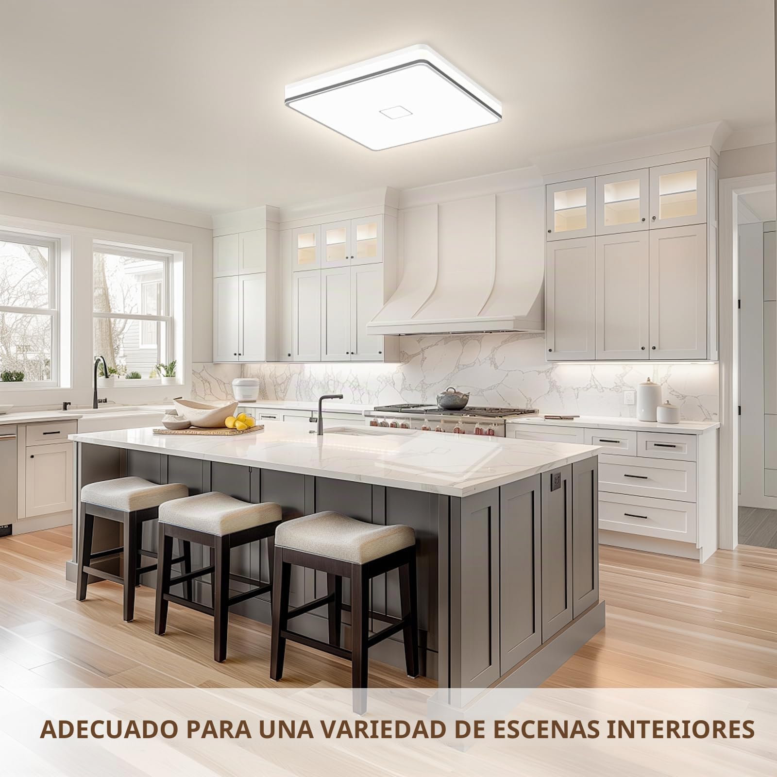 Airand Plafón LED 24W, estanco IP44, diámetro 32,5 cm, 2050 LM, 4000 K, para salón, dormitorio, habitación infantil, Blanco Neutro.