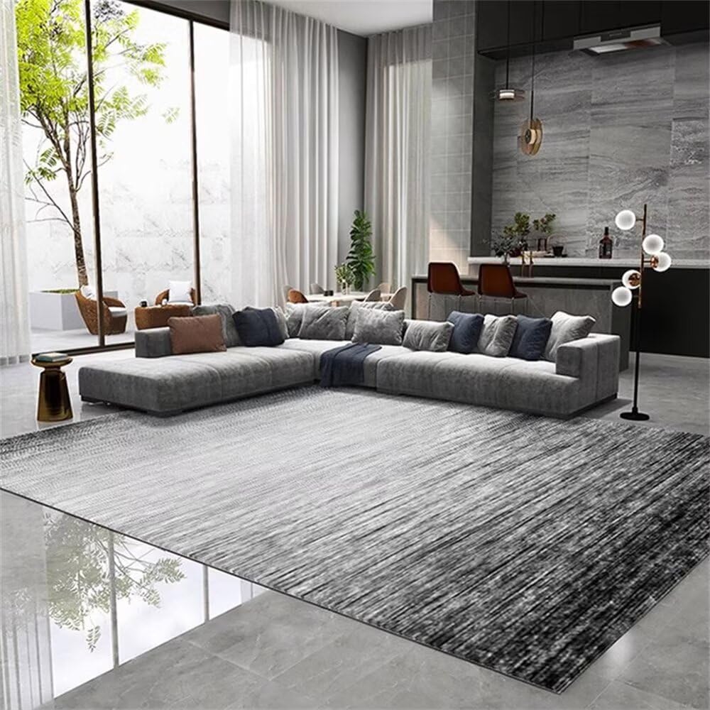 Tapis long gris noir idéal pour habiller le sol d'une chambre fille
