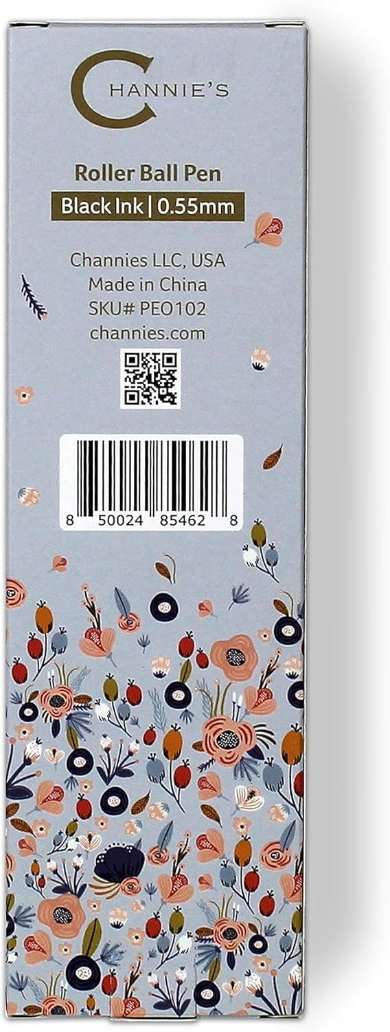 Channie's Beautiful Floral Rollerball Pen - Smooth Writing & Perfect for Home Office, Pen for Handwriting, Great Gift Idea for Teachers, Graduation Coworkers - Light Blue - Image 5