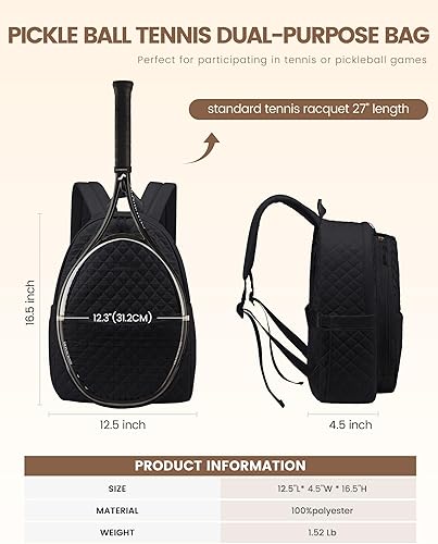 Miniatura 3 de Sucipi Bolsas de tenis para mujer, mochila acolchada para raqueta de tenis, palas de pickleball, bádminton