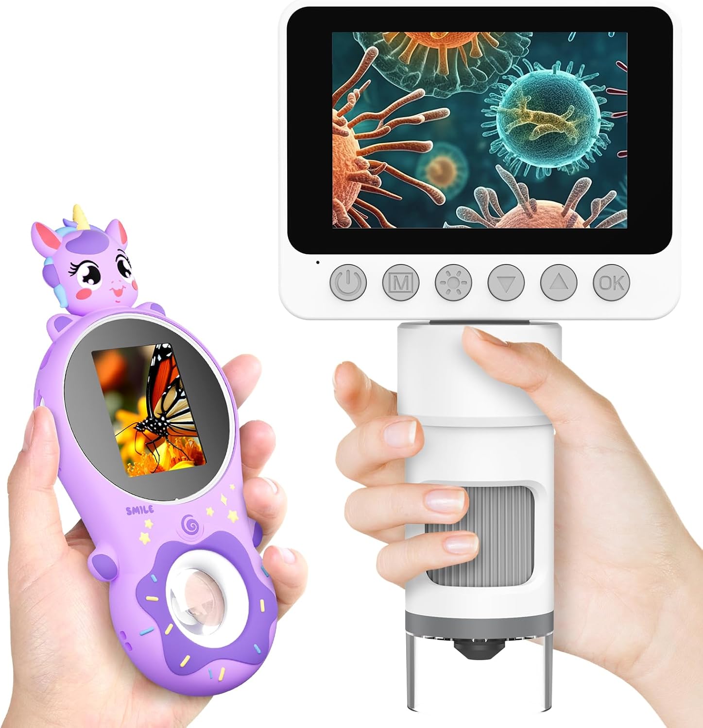 1000X Kids Microscope 3.5" and 500X 2.0 Digital Micrscope