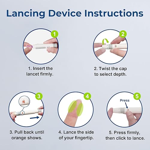 Miniatura 8 de AUVON Lancetas para diabetes para pruebas de glucosa en sangre, multicolor 1.06 oz, 300 unidades de lancetas diabéticas para menos dolor, agujas