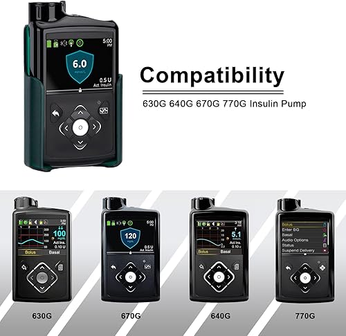 Miniatura 3 de iGuerburn Estuche de bomba de insulina para bombas Medtronic MiniMed 770G 670G 630G 640G, estuche de bomba Medtronic con clip giratorio para