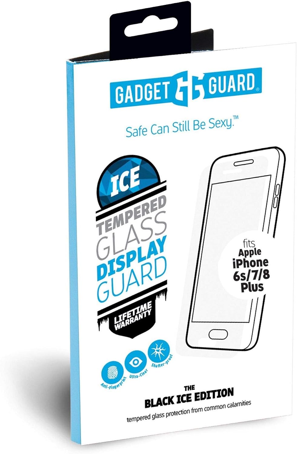 Gadget Guard Black Ice Tempered Glass Screen Protector for Apple iPhone 6s/7/8 Plus, Protective iPhone Glass Display Guard - Image 3