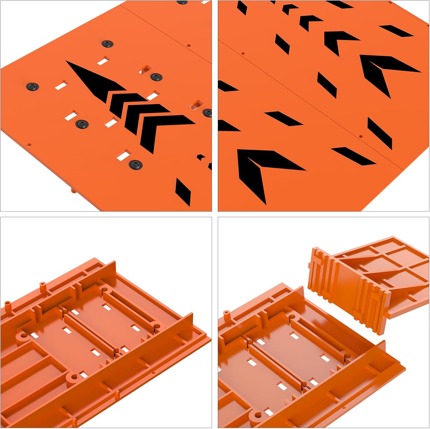 Foldable RC Jump Ramp, Takeoff Board Stunt Set for 1/12 1/14 1/16 1/18 1/24 Remote Control Cars, High-Strength Quick Assembly Foldable RC Jumping Ramp (Orange-Widened)