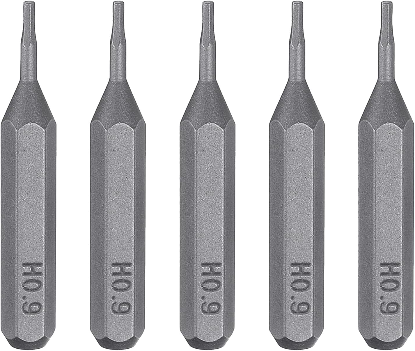 HARFINGTON 5pcs H0.9 Hex Screwdriver Bit 5/32" Hex Shank 28mm Length S2 Steel Magnetic Hexagon Head Screw Driver Bits for Precision Repair