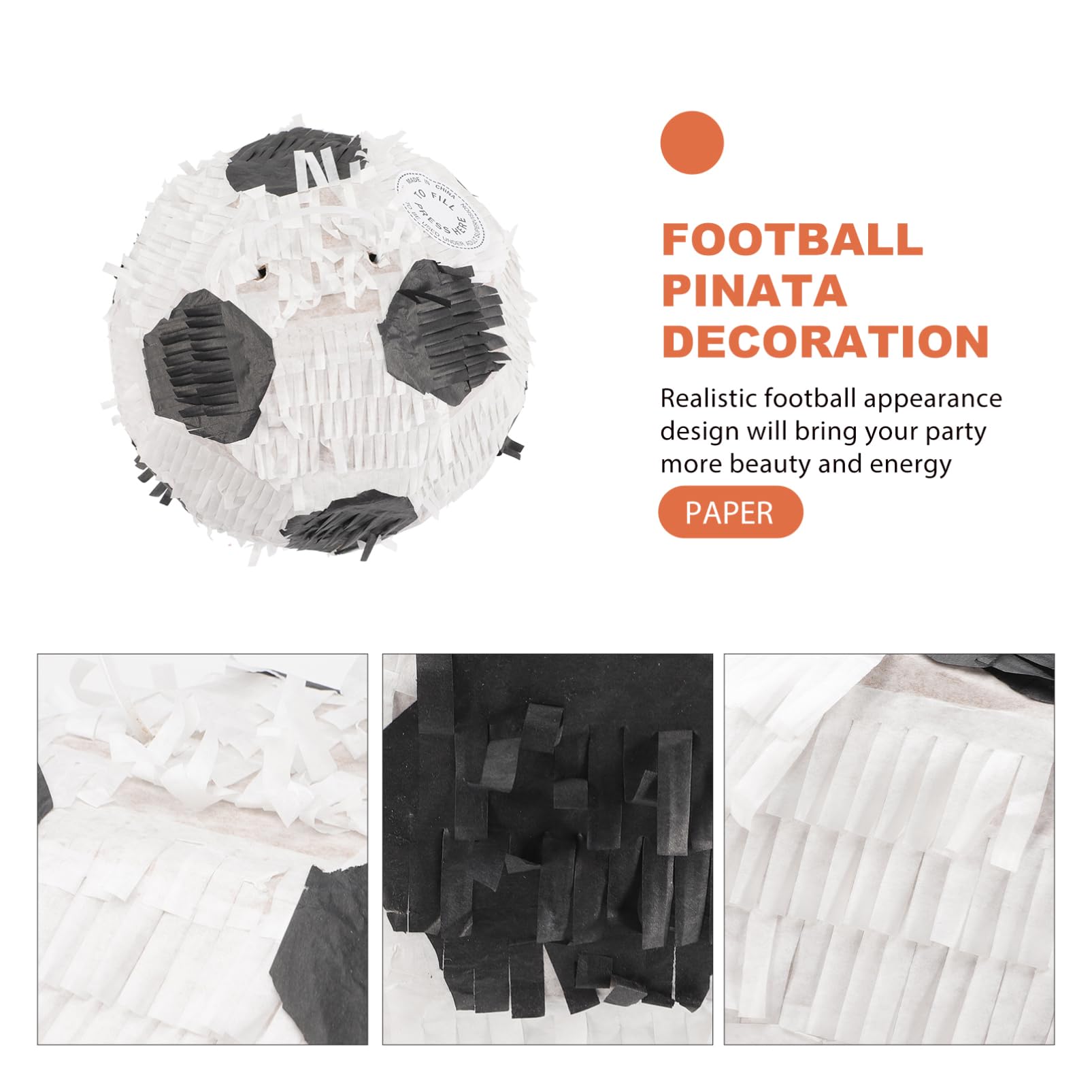 FELTECHELECTR Football Soccer Pinata for Birthday Party Pinatas for Boys and Girls Sports Theme Carnival Decor
