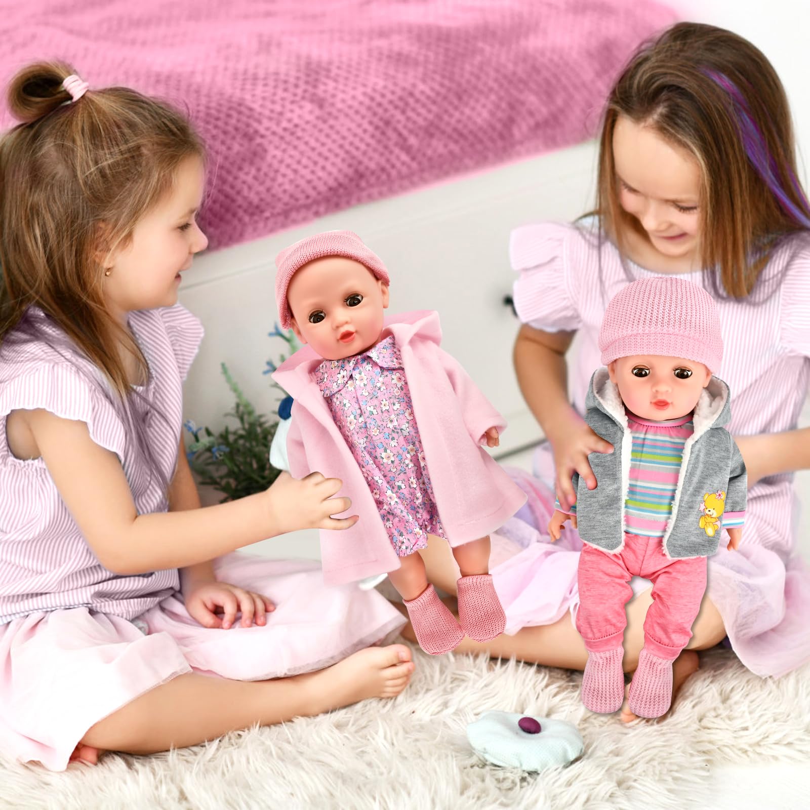 Vêtement Poupée Enfant Vêtements De Poupée 35-43 Cm Comprend Chapeau Chaussettes Manches Longues Pan Vetement Poupon 43 Cm