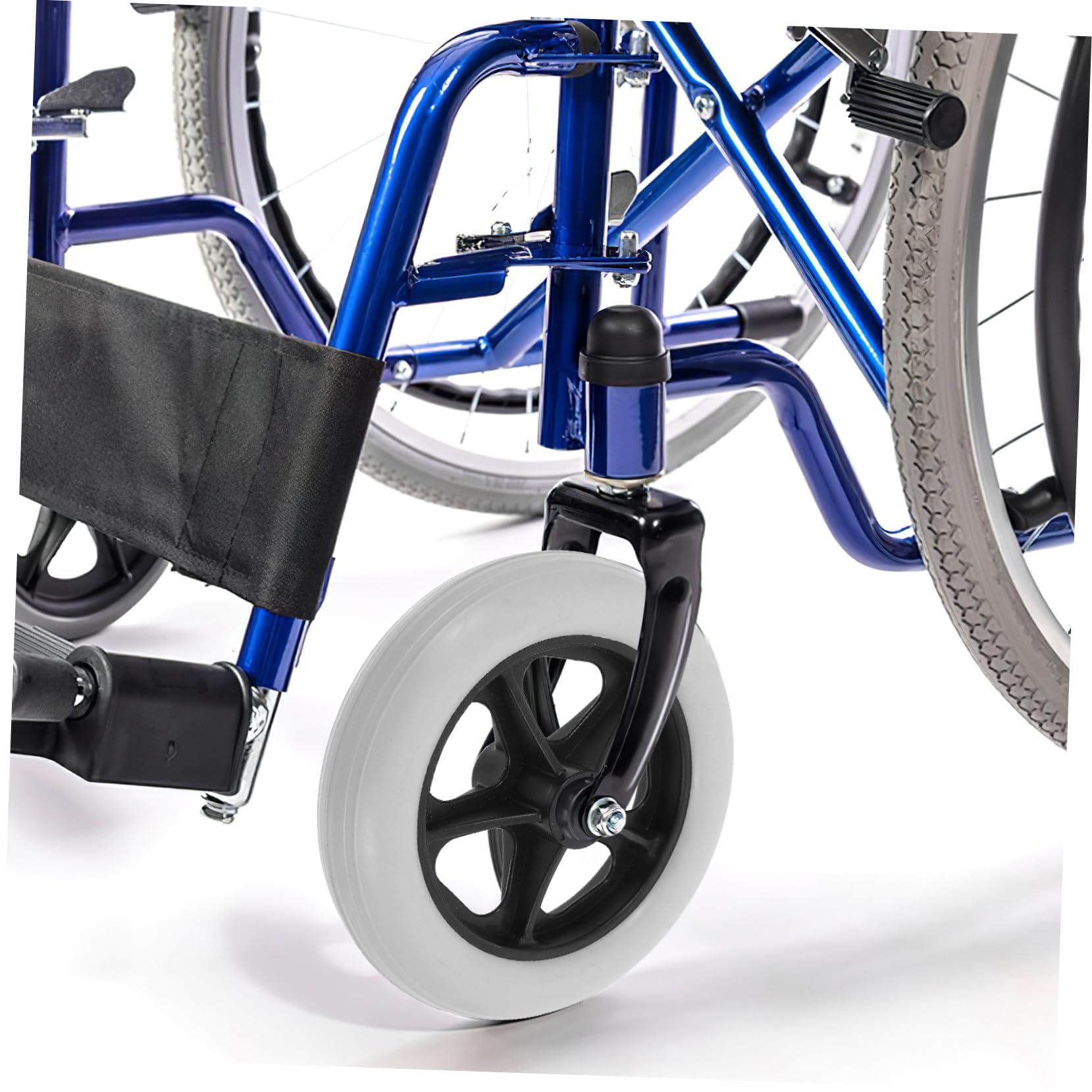 2 Stück Vordere Lenkrollen PVC für Rollator und Einkaufswagen Wartungsfreie Vollgummiräder Einfache Montage Verbesserte Manövrierfähigkeit Kompatibel mit Drive walker und