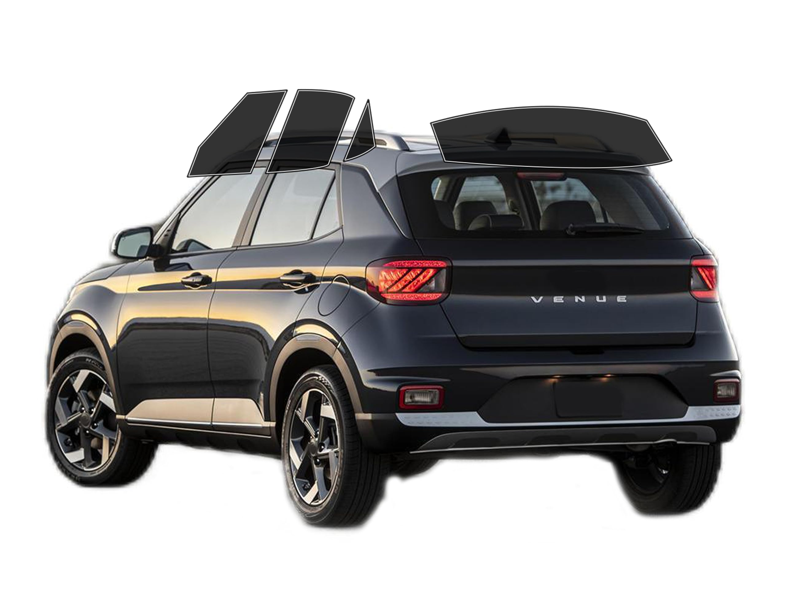 AUTOTEK Precut Windows Tint Film All Sides Cars Sun Blocking Protection Privacy Anti Shatter Glass 2 Ply Film Any Tint Shade kit for Hyundai Venue 2020-2025