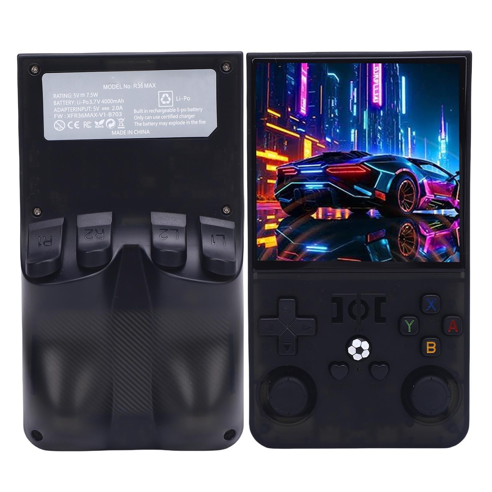 Cocoarm R36MAX Handheld-Spielekonsole, Tragbare Spielekonsole mit 4,0 Zoll 720 X 720 Bildschirm, Open-Source--System, 4000 MAh , Dual-Joysticks für Reisen, Retro-Gaming (128G)
