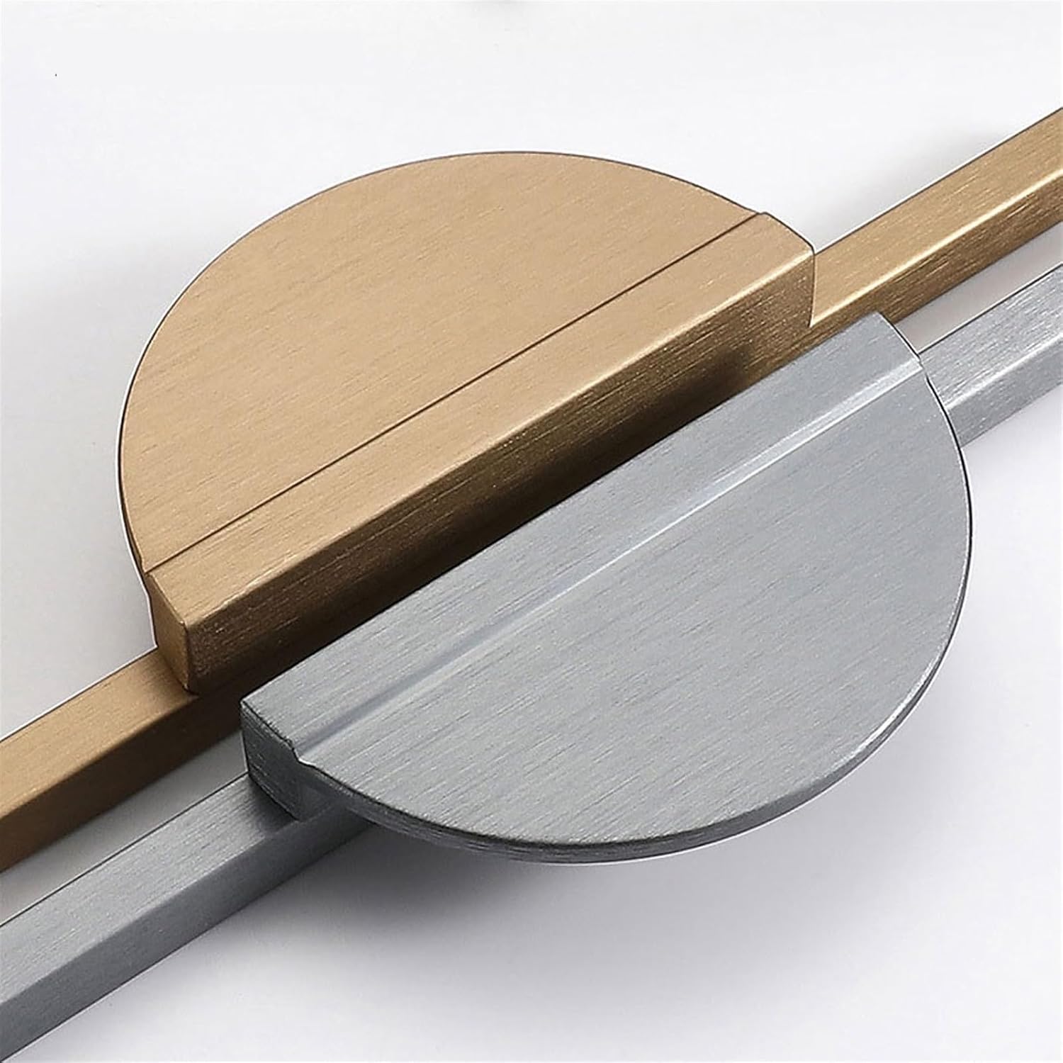 Modern Dark Gold Gray Round Cabinet Door Handles Drawer Pulls 200mm 500mm Kitchen Cabinet Furniture Handles Hardware 1Pcs (Color : Brushed Gray 200mm)