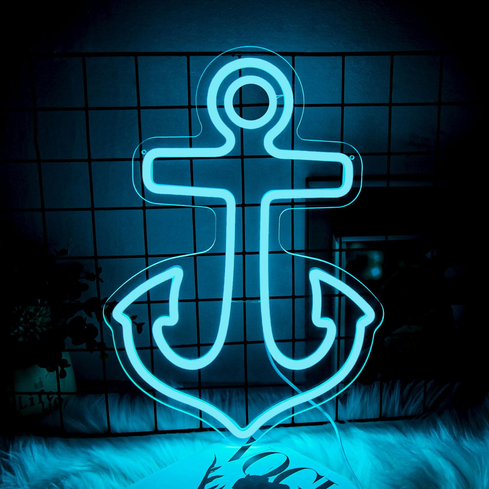 Mokispy Anchor Neon Sign for Wall Decor Neon Led Lights Signs for Beer Bar Club Office Hotel Cafe Man Cave Restaurant bedroom boys room