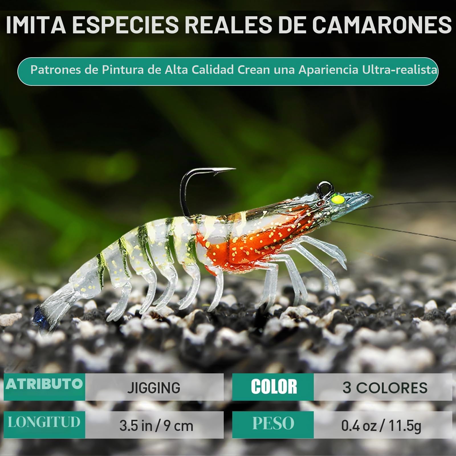 TRUSCEND Pre-Montaje de Pesca Jigs para Agua Dulce y Salada, 1:50 Super Durable TPE Señuelos de Pesca, Bien Hecho Lifelike camarón Crayfish Swimbait, Weedless señuelo para la lubina Trucha Walleye