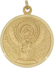 Holyart Medal 32 mm Virgin of the Pillar and Basilica Golden Brass