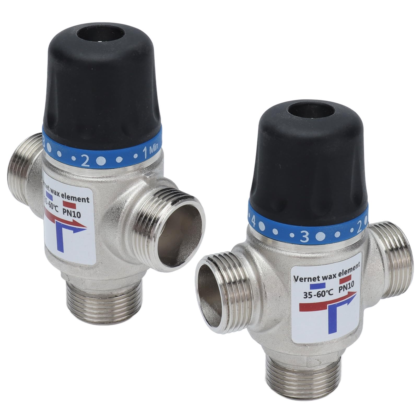 Valvola miscelatrice termostatica Mavaol G3/4 pollici, controllo automatico della temperatura, prevenzione ustioni, flusso elevato, ottone e ABS