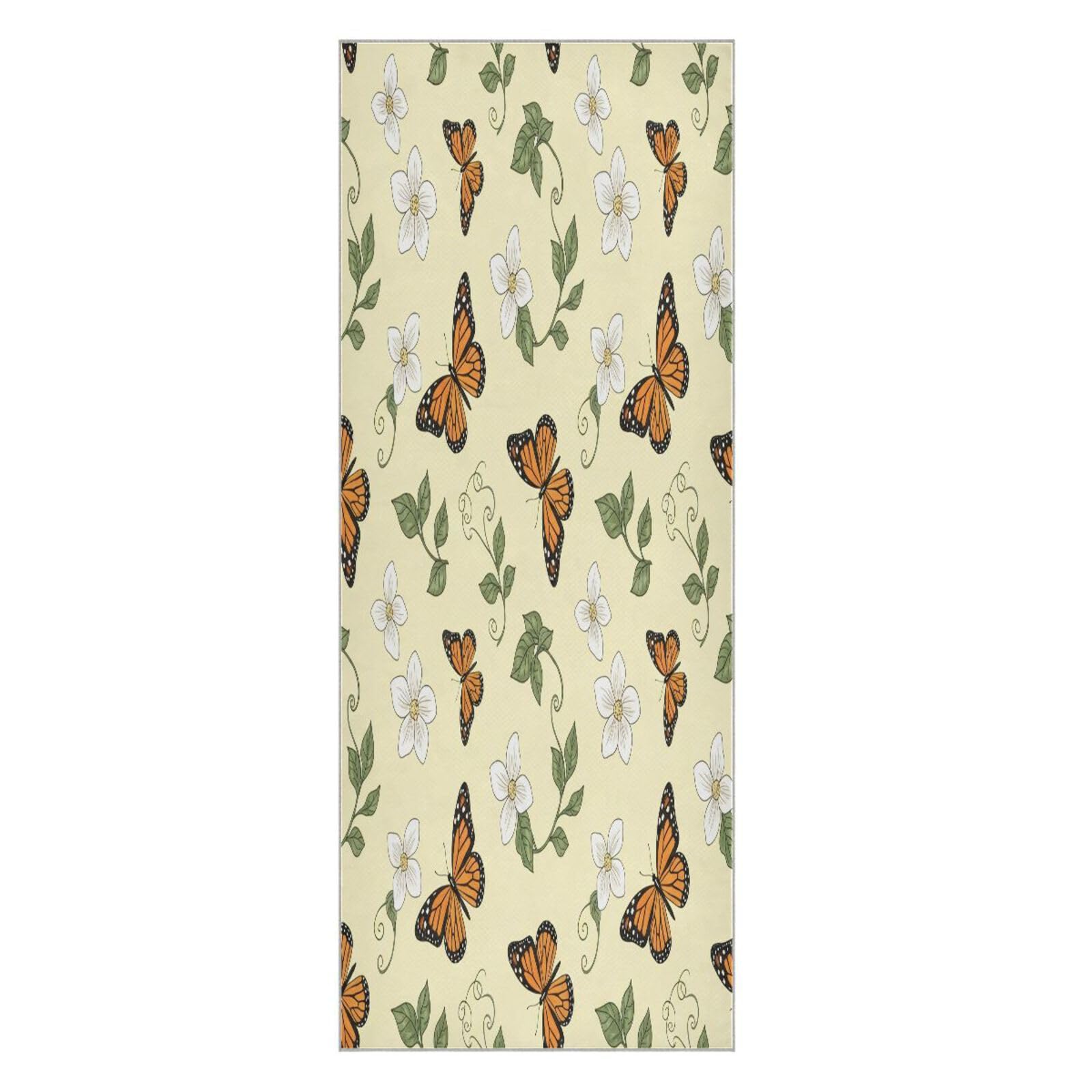 BURSTDDY Butterfly Hot Yoga Towel Absorbent Non Slip Yoga Mat Towel