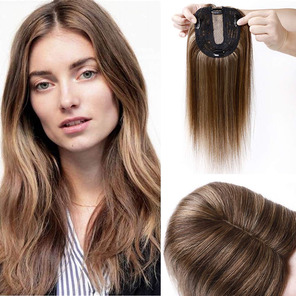 Amazon.com : SEGO Clip in Hair Topper For Women, No Bangs Remy Human ...