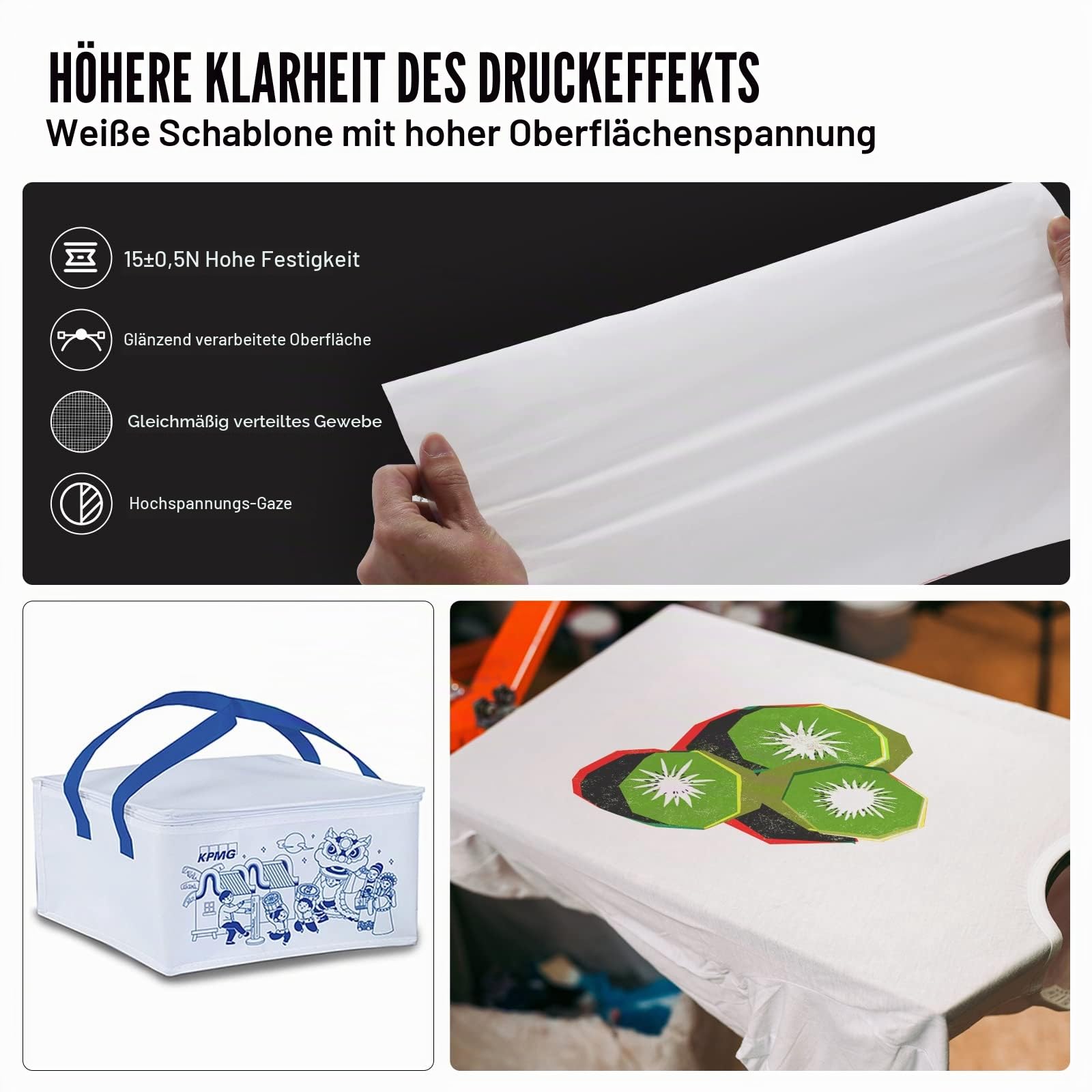 VEVOR Siebdruck-Kit, 2 Stk. Aluminium-Rahmen 20x24 Zoll 160 Mesh, Hochspannungs-Nylon-Mesh